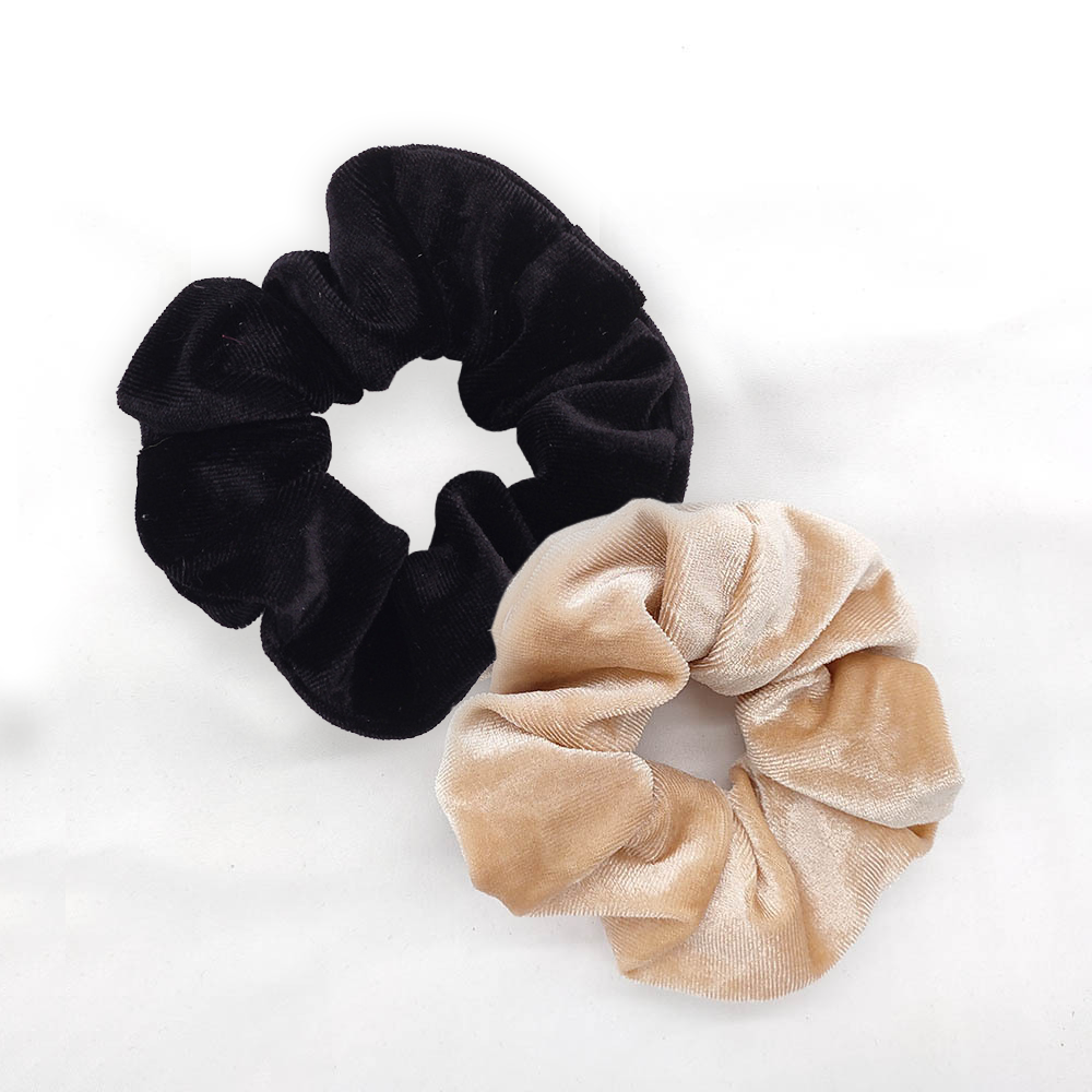 Scrunchie met rits - beige